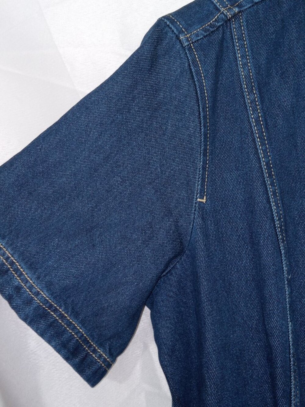 Free Assembly Women’s Heavy Denim Dark Wash Maxi Button Up Dress Sz XL - Picture 5 of 13